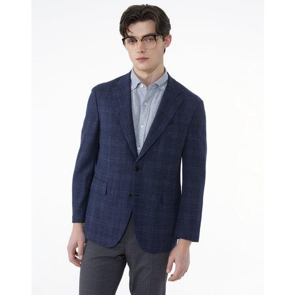 [24SS] [クリアランス][定番] ネイビーチェック ウール混紡 ジャケット WMJA4A031N3