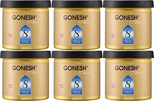 GONESH ゲルエアフレッシュナー No.8(スプリングミスト) X 6個セット ゴールド