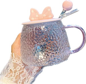 ファッション かわいい スタイル ふたつき コップ ガラス 家庭用 レディース コーヒー 水筒