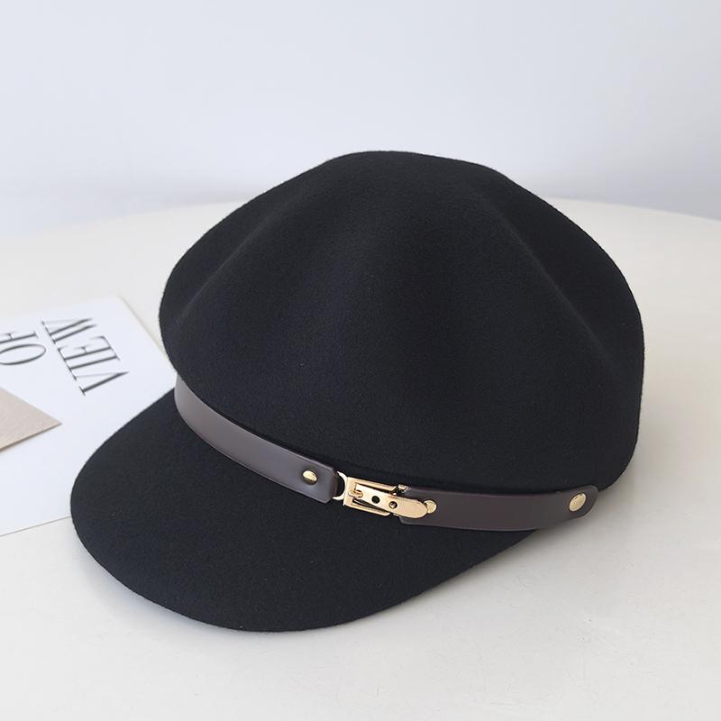 秋服 レディース ファッション オシャレ アイテム カワイイ シンプル 大人カワイイ ウール 八角 帽子 レトロ ベレー帽 ツバ付き