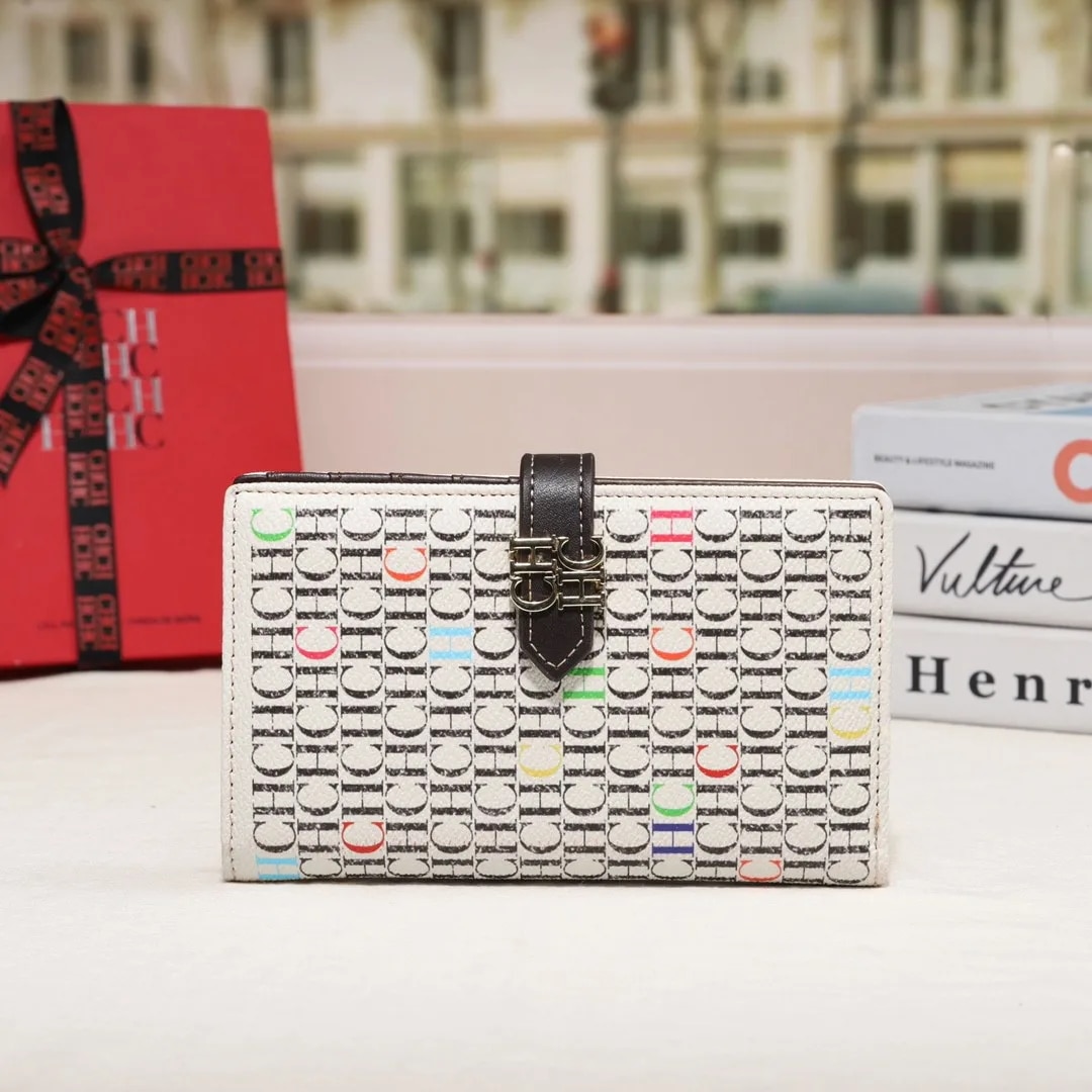 Chhc-女性用の長い大容量カードホルダー小銭入れウォレットオーガナイザー高級ブランド春のファッション2024 - 1524