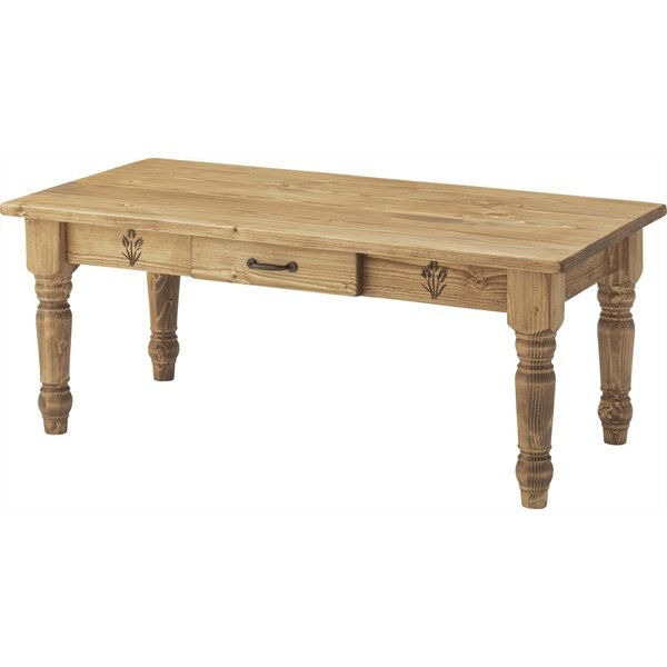 パインの木目がきれいなカントリー調の引き出し付きセンターテーブル 北欧 ナチュラル リビングテーブル リビング 21,382円