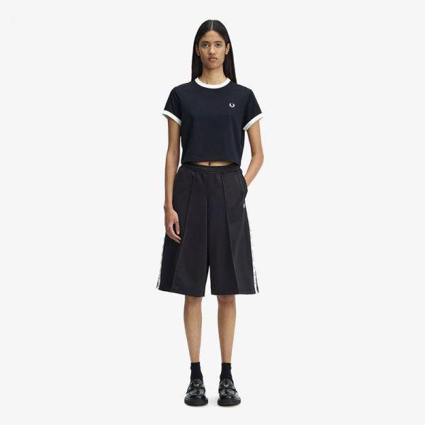 Fred Perry [ウィメンズ] テープ トラックショーツ - ブラック AFPF2612101-102