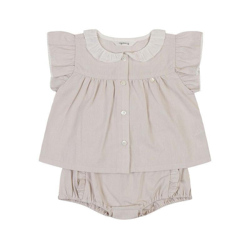 [ザセントラル] 夏のアリーSTノースリーブ4部丈上下 BEIGE 01T323055