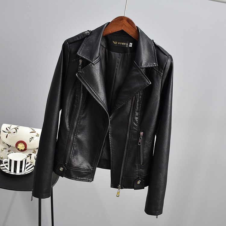 2色 アウター シャンパー レディース 秋冬 きれいめ 暖かい 革ジャン ウィンドブレーカー 長袖 襟付き スリム タイト 細身 ポケット 前開き 色展開 ホワイト ブラック サイズ M L XL 2