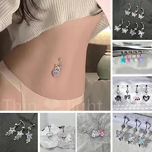メガ割金属アレルギー対応 へ ピンセット付き ニードルタイプ ニードル へそピ ボディピアス ボディピ かわいい ギャル おしゃれ みちょぱ