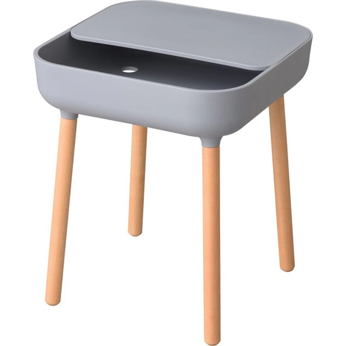 テーブル PT-980GY PT-980WH PT-980YE サイド ソファテーブル ナイトテーブル 省スペース 収納付 軽量 コンパクト 北欧 おしゃれ シンプル モダン コード穴付き グレー ホ