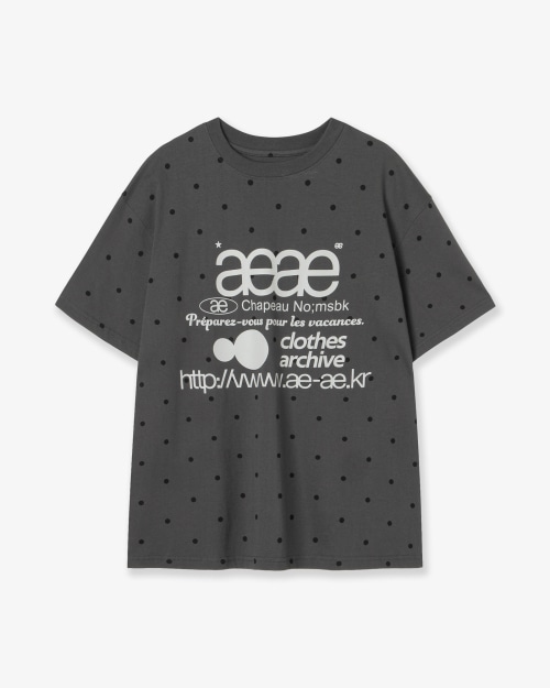 【AEAE】 WEB LOGO DOT T-SHIRTS [CHARCOAL] 正規品