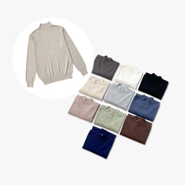 メンズカシミアハーフネックニット 男性 春 秋 冬 カップル メンズニット_P374497060