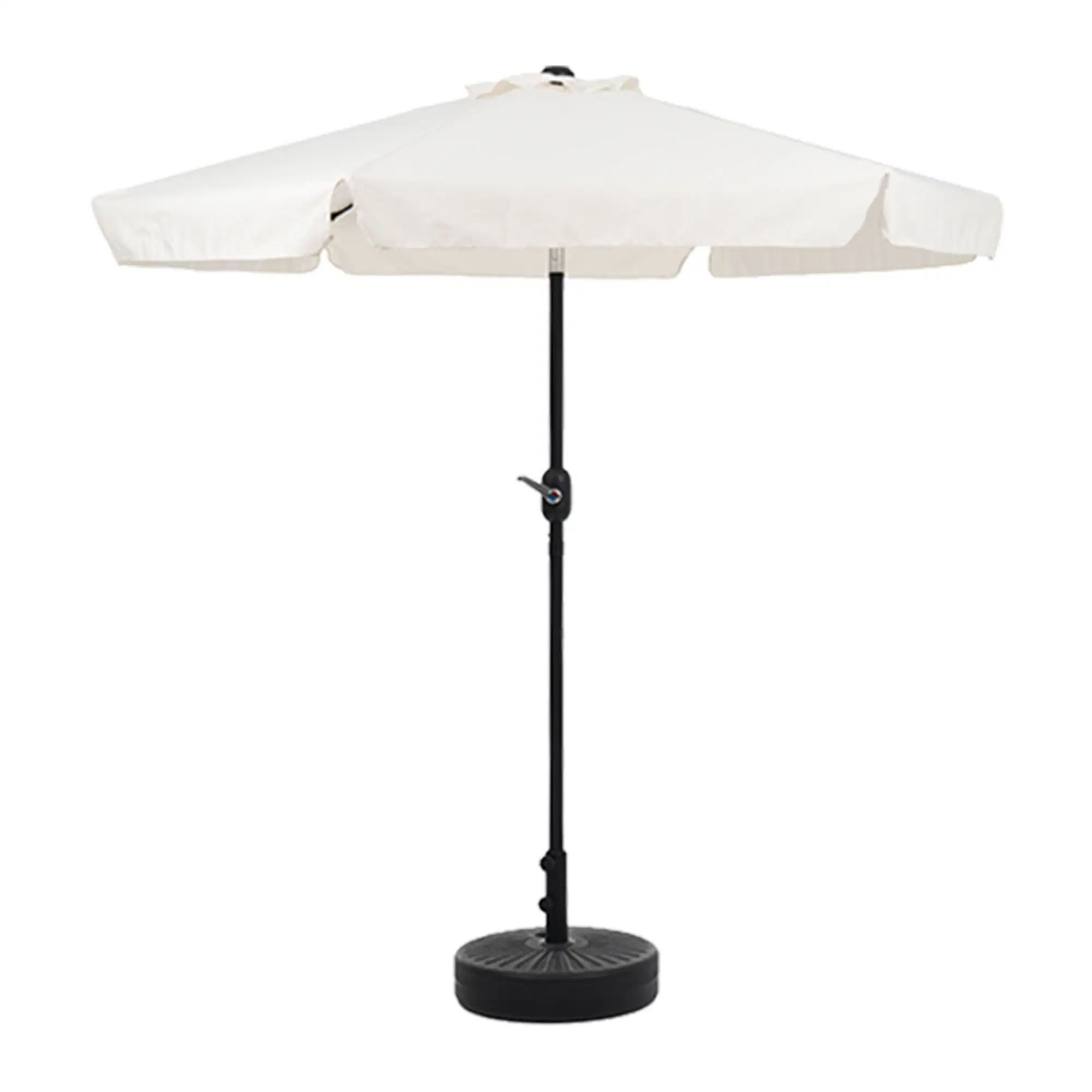 24時間限定価格！【TYPEBベージュ+ベース付き】パラソル ハンドル・フリル付き　直径220cm 30+UPF紫外線対策 角度調整 パラソルセット ベース パラソル ガーデンパラソル