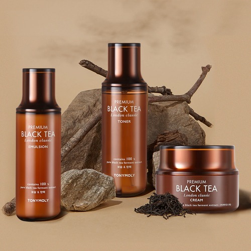 プレミアムブラックティーロンドンクラシック3種セット (トナー 150ml+エマルジョン 150ml+クリーム 50ml):: [韓国コスメ]