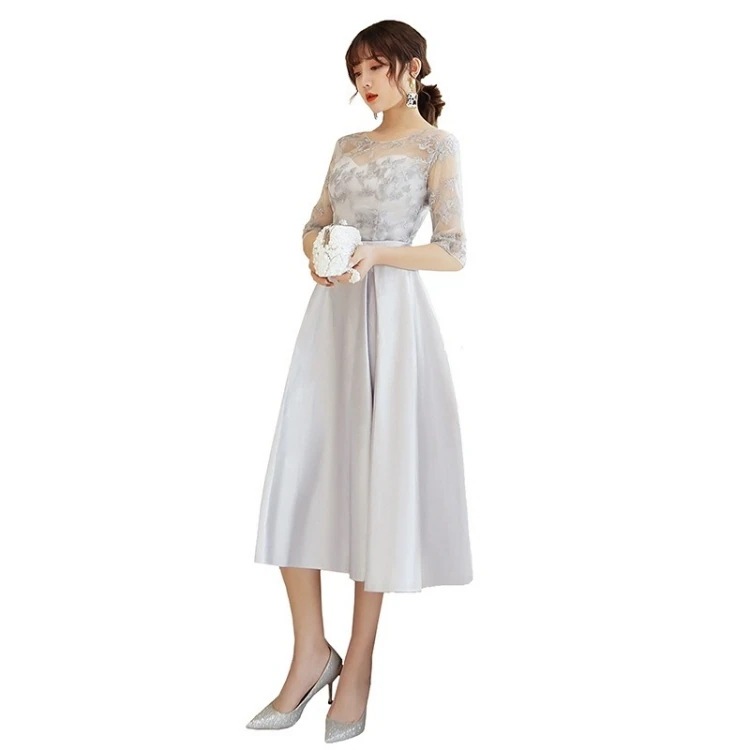 【送料無料】ドレス パーティードレス 結婚式 ワンピース ドレス 袖あり 大きいサイズ ワンピースフォーマルドレス フォーマル お呼ばれ 服 親族 大きいサイズ 大人 上品 20代 30代 40代 5