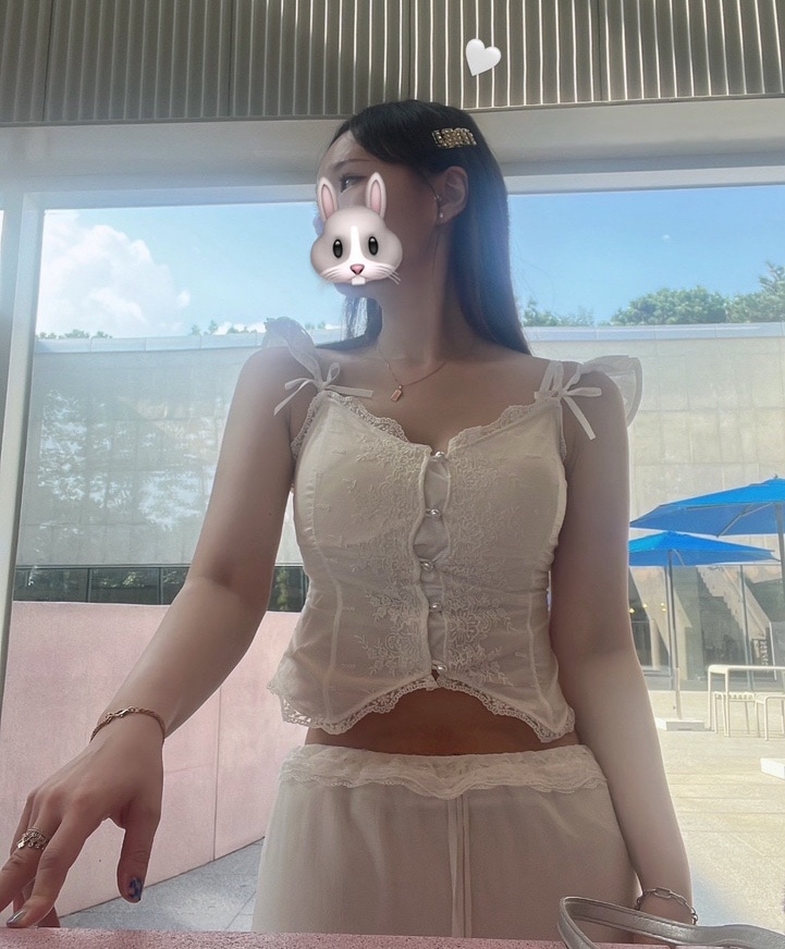 *ラブリー* ラプンツェル リボン フリル キャミソール 刺繍 ブラウス *ハイクオリティ* 袖なしブラウス