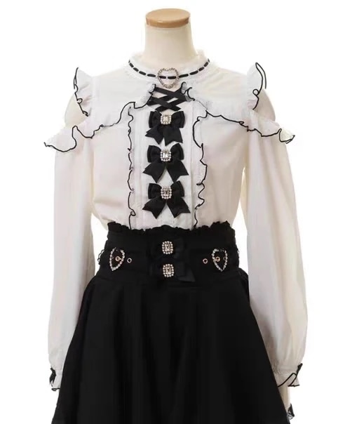 地雷甘くて可愛いレースラブオフショルダートップス1002シャツ 7,803円