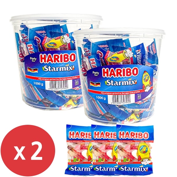 ハリボー スターミックスゼリー 1kg x 2個/ ウェルチス/ タムラ/ ケロッグ/ ツンドギ/ マイチュー