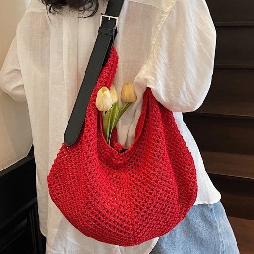 【20点セット】メガ割ショルダーバッグ マイエコバッグ探し 編み物 大容量 脇の下 バッグ レディース レトロ ファッション ショルダーバッグ