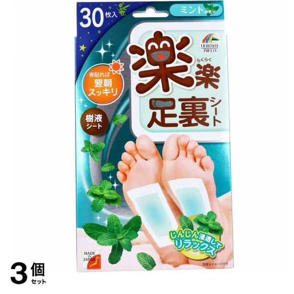 楽楽足裏シート ミントの香り 30枚入 3個セット