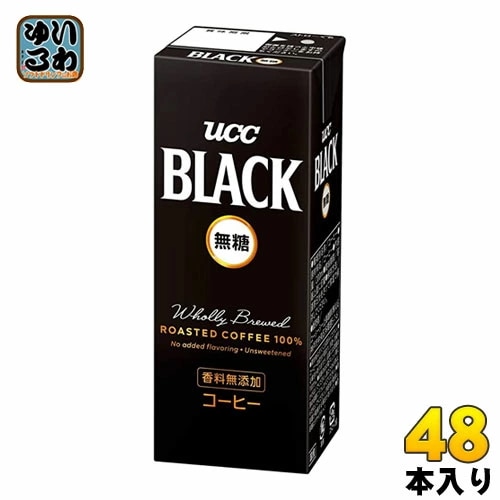 UCC ブラック無糖 200ml 紙パック 48本 (24本入×2 まとめ買い) ブラックコーヒー 珈琲 無糖