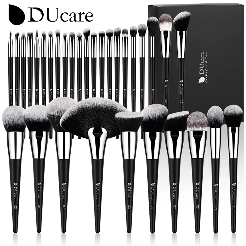Ducare-プロのメイクブラシのセット,1032個,合成ベース,パワー,アイシャドウ,チーク,美容ツール