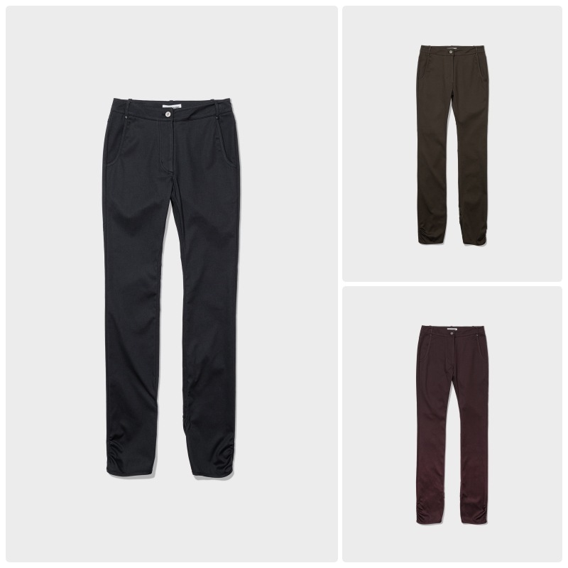 【LOW CLASSIC】25FW SLIT HEM SLIM-FIT PANTS : 3COLORS