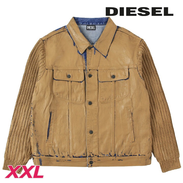 デニムジャケット メンズ K-LAYTON コーティング加工 ニット切替 die-m-o-f8-09a