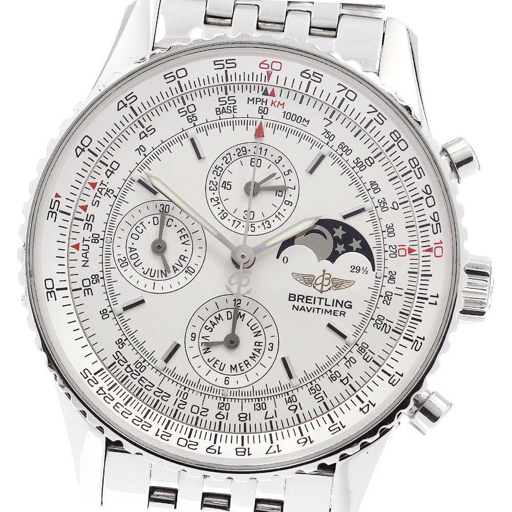 ブライトリング BREITLING A19340 ナビタイマー オリンパス ムーンフェイズ 自動巻き メンズ _952096【中古】