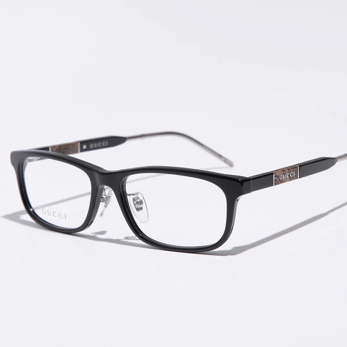 GUCCI グッチ メガネ GG0858OJ メンズ スクエア型 セルフレーム フルリム クリングスタイプ めがね 眼鏡 ロゴ 002/BLACK-BLACK-TRANSPAREN