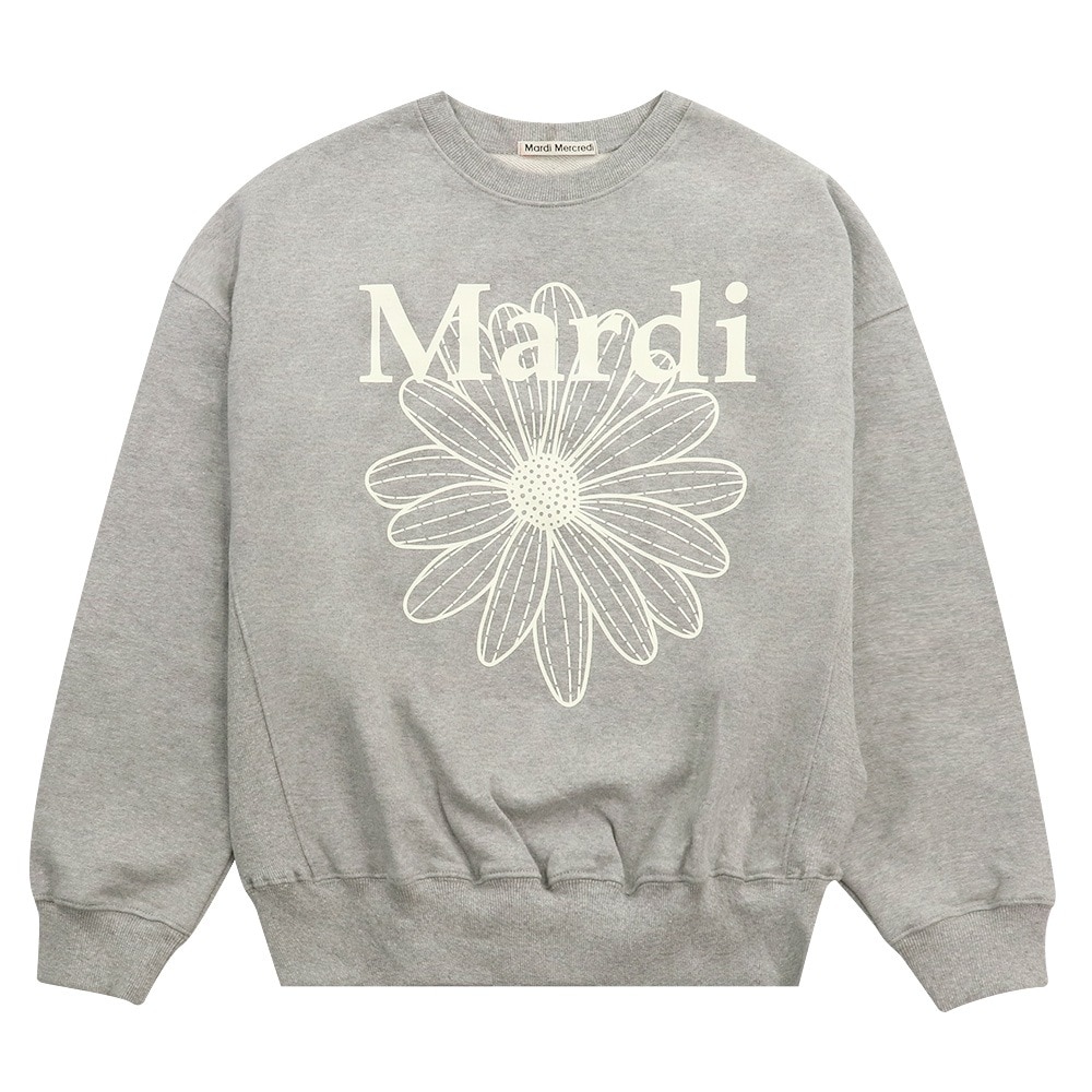 SWEATSHIRT FLOWERMARDI GREY IVORY 長袖 レディース 韓国 ファッション アパレル