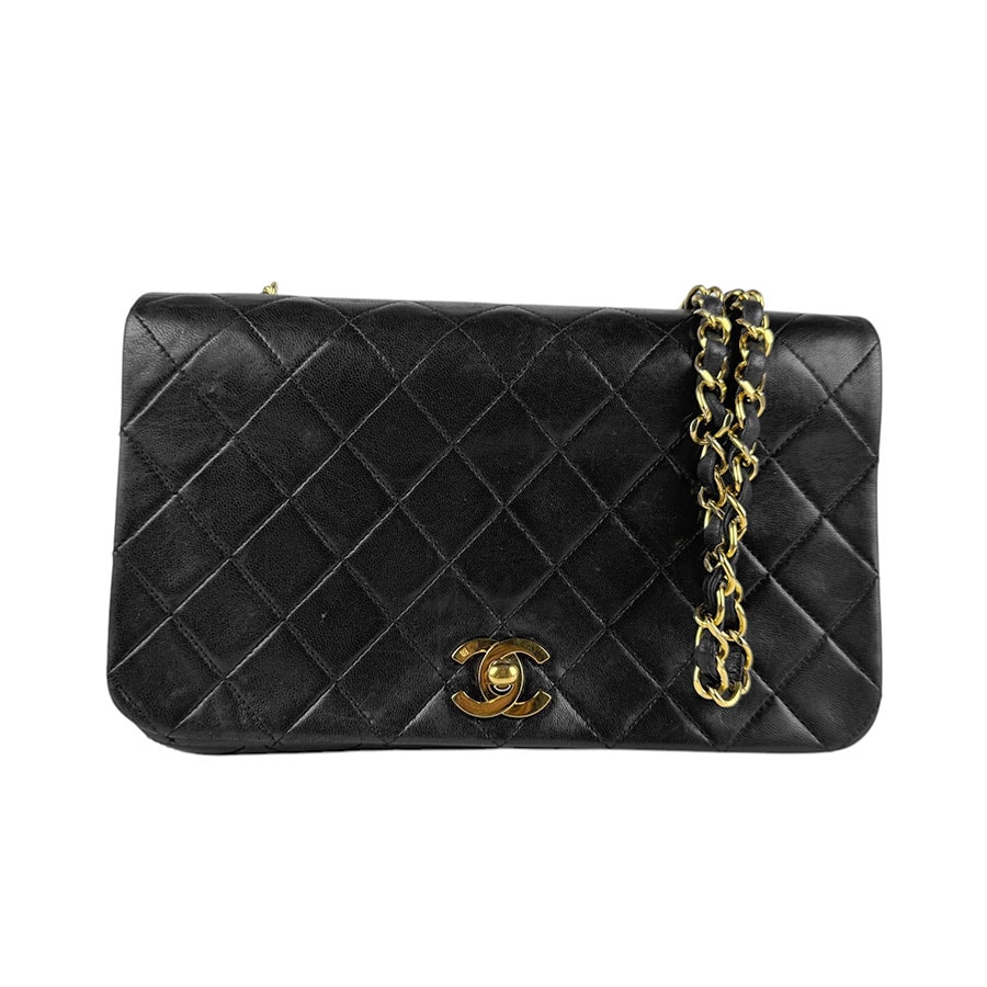 シャネル CHANEL ショルダーバッグ ラムスキン ブラック ゴールド レディース z4276