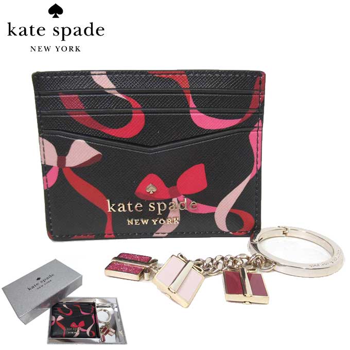 ギフトBOX付 リボン柄 カードケース キーリング 2点セット K4812 【国内即送】 8,663円