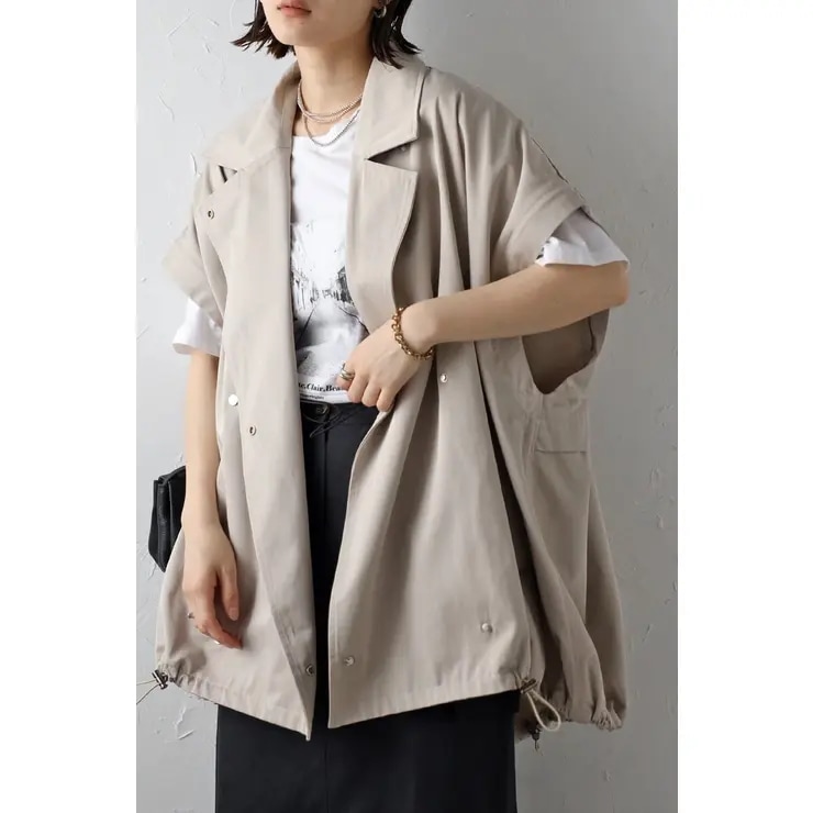 袖2WAYコクーンブルゾン 77-003852