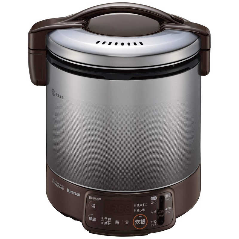 リンナイ　Rinnai　ガス炊飯器 1.8L(2~10合) こがまるシリーズ 電子ジャー付 タイマー付 プロパンガス ダークブラウン　RR-100VQT-DB_LP ダークブラウン