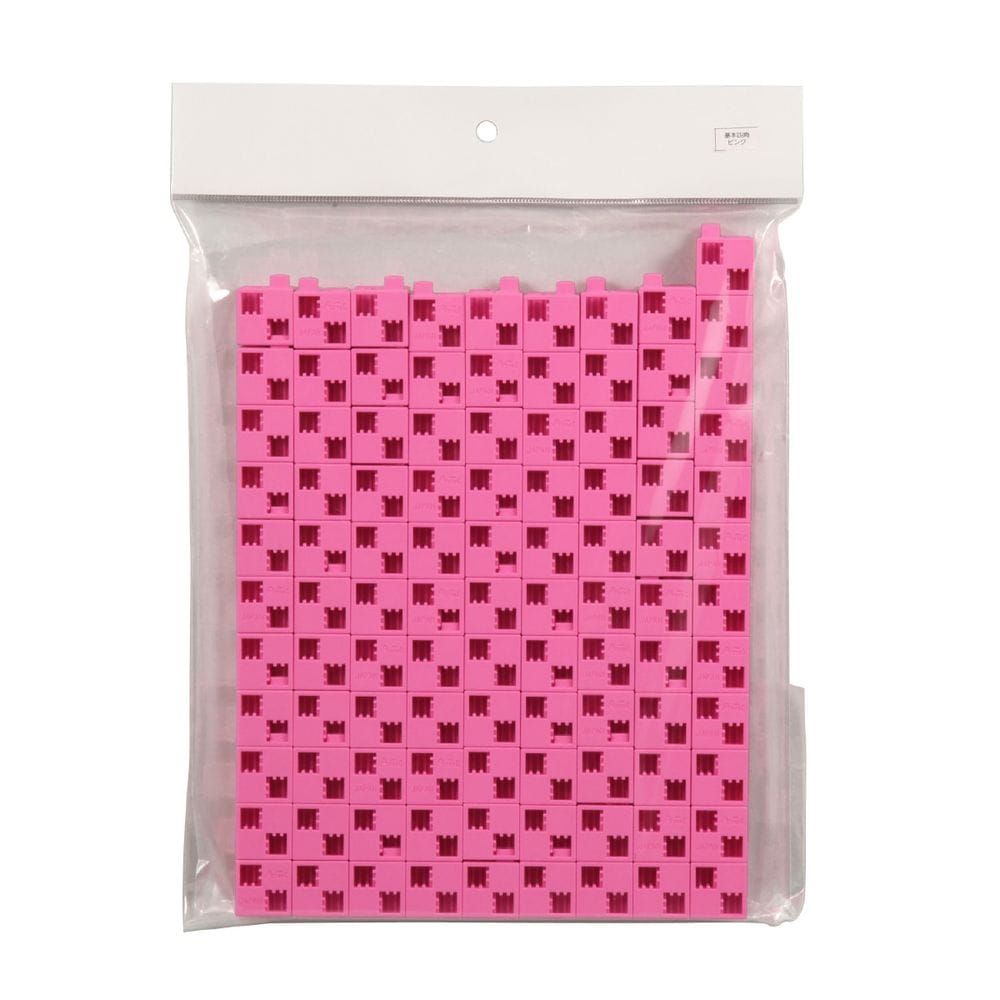 （まとめ買い）Artecブロック パーツ単品 基本四角 100P ピンク 77841 [x3セット]