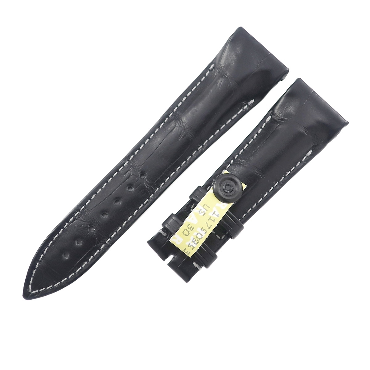 コンキスタドール グランプリ 8900用 クロコバンド メンズ 未使用 純正 ベルト ロング 22mm 黒 3年保証