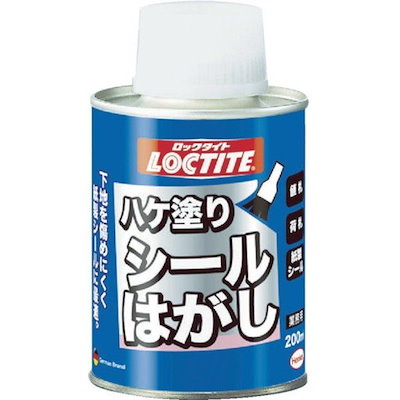 他サイト： LOCTITE(ロックタイト) ハケ塗りシールはがし 200ml - ロッカー・机・家具・冷蔵庫・ガラス窓・陶器などに貼りついたシールやステッカーはがしフックの接着剤の汚れ落としの商品画像