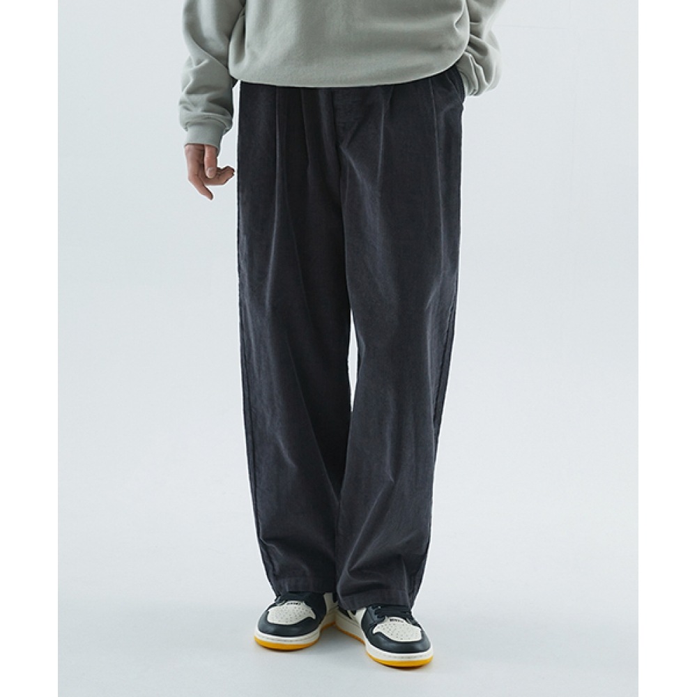 FLUKEコーデュロイツージョーワイドパンツダークグレーFPT402