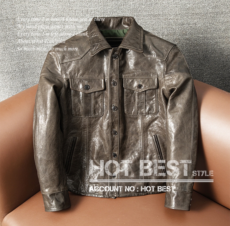 ゴートスキン 復刻30sスタイル シングル シャツタイプ ライダース メンズ 革ジャン レザージャケット 植物鞣し 山羊革 ヤギ