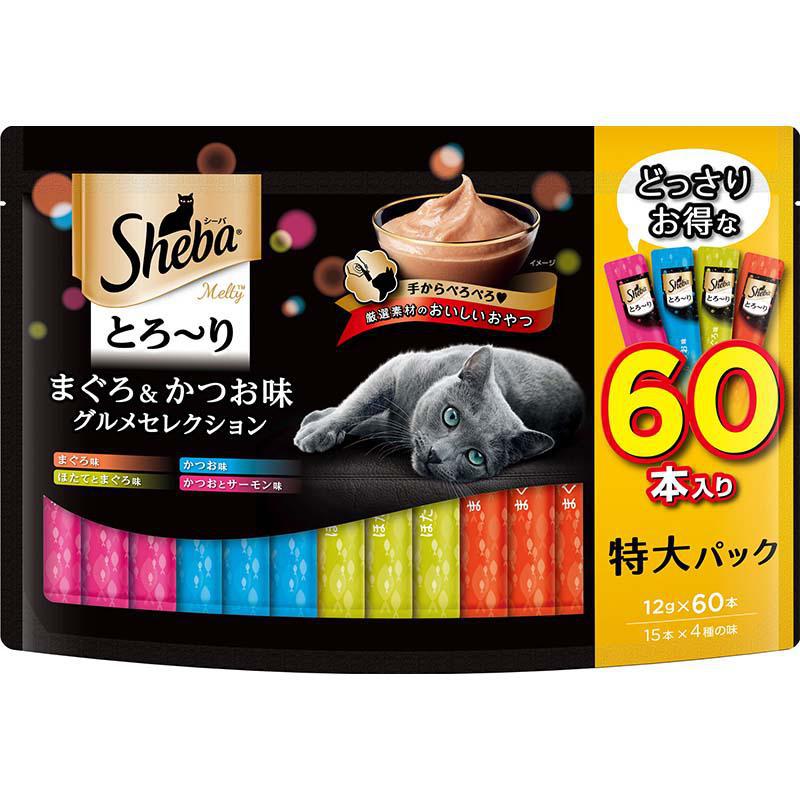 【ケース販売】 マースジャパン シーバ とろ～り メルティ まぐろ＆かつお味グルメセレクション ( 12g×60本入) × 12袋
