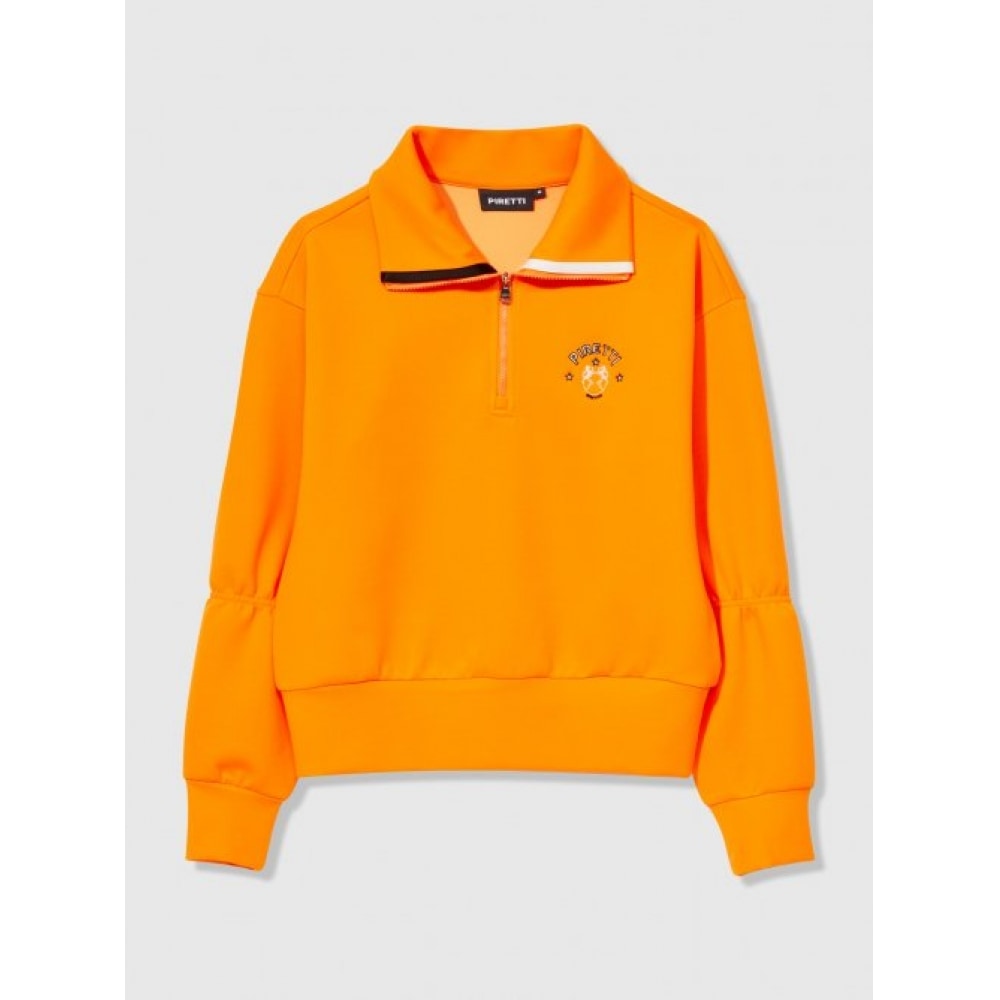 PIRETTI エリートルーズフィットハーフジップ T シャツ W_バーントオレンジ