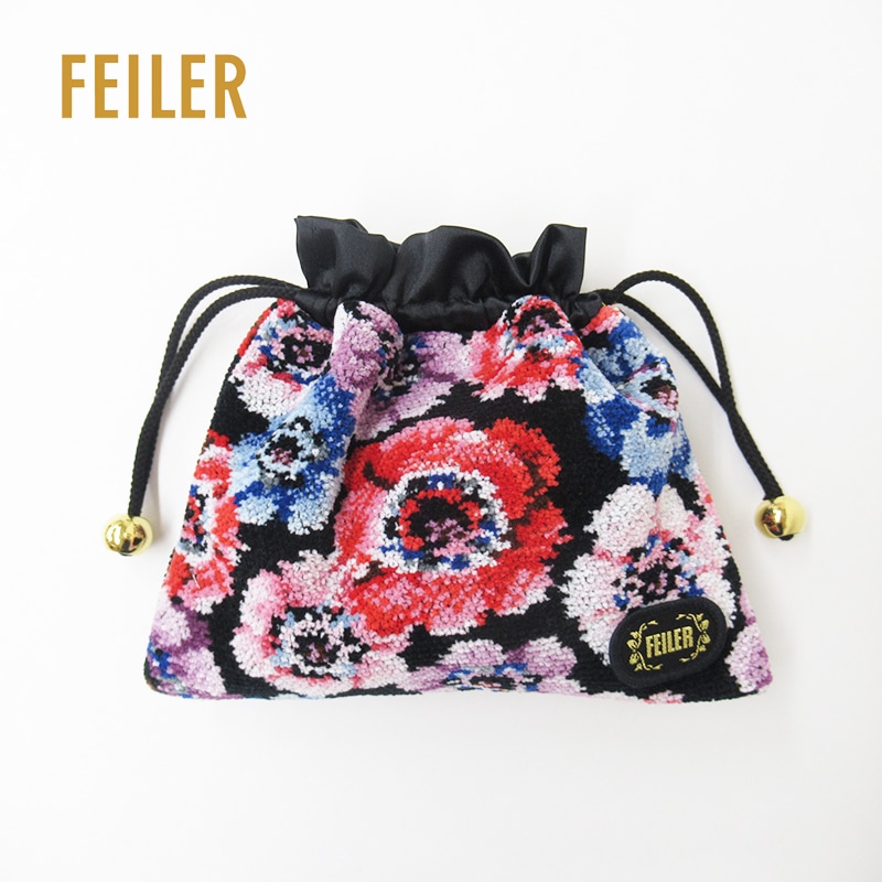 巾着　ポーチ レディアネモネ　ブラック　限定デザイン　LAM242019