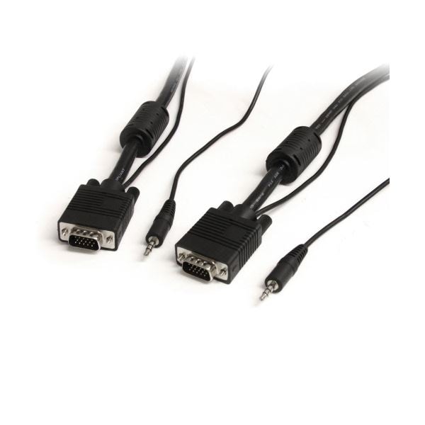 （まとめ）StarTech.com 高解像度VGAケーブル 3.5mmステレオミニプラグ付 7.6m オス/オス MXTHQMM25A 1本 3セット
