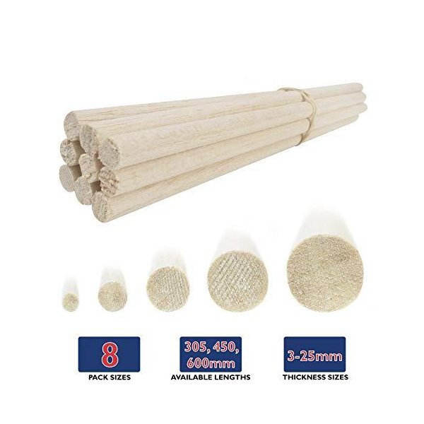 War World Scenics Balsa Wood Dowels 25mm x 600mm (1 x 23