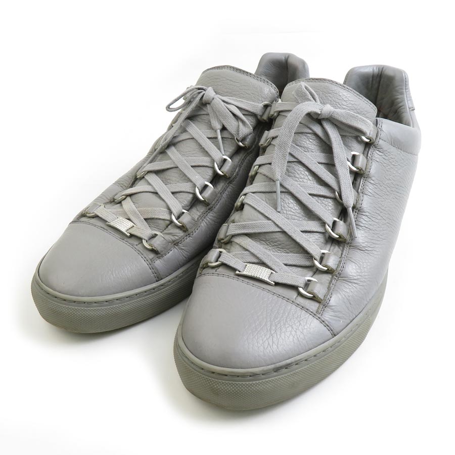 バレンシアガ BALENCIAGA スニーカー レザー グレー シルバー メンズ e60496a