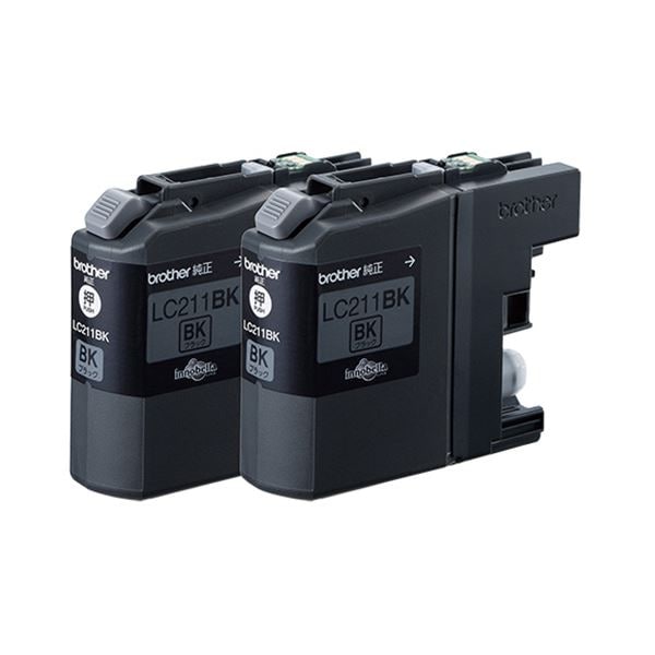 (まとめ) ブラザー BROTHER インクカートリッジ お徳用 黒 LC211BK2PK 1箱（2個） (×10セット) 18,763円