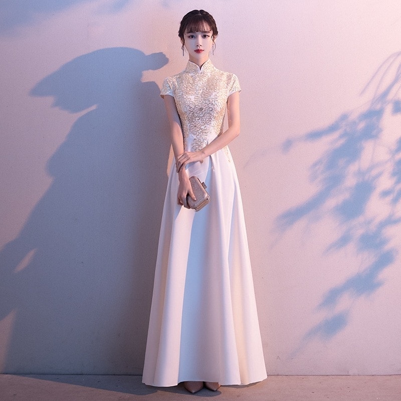 女性のためのイブニングドレススカート 2025 新しい宴会パフォーマンス中国ロングスタイルホストファッション気質合唱団パフォーマンス衣装