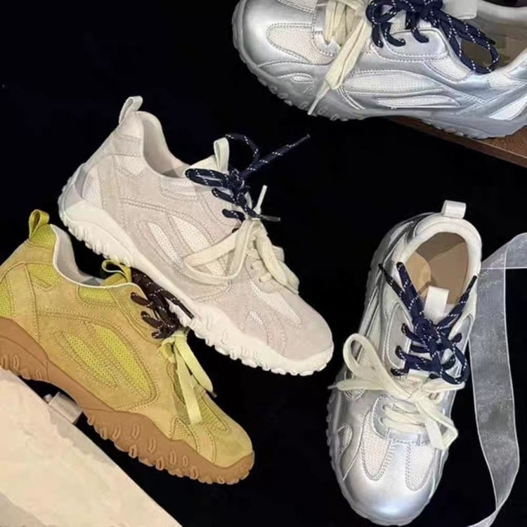 レトロな徳訓靴夏の新型本革韓国百合網面通気レジャー運動阿甘シューズ