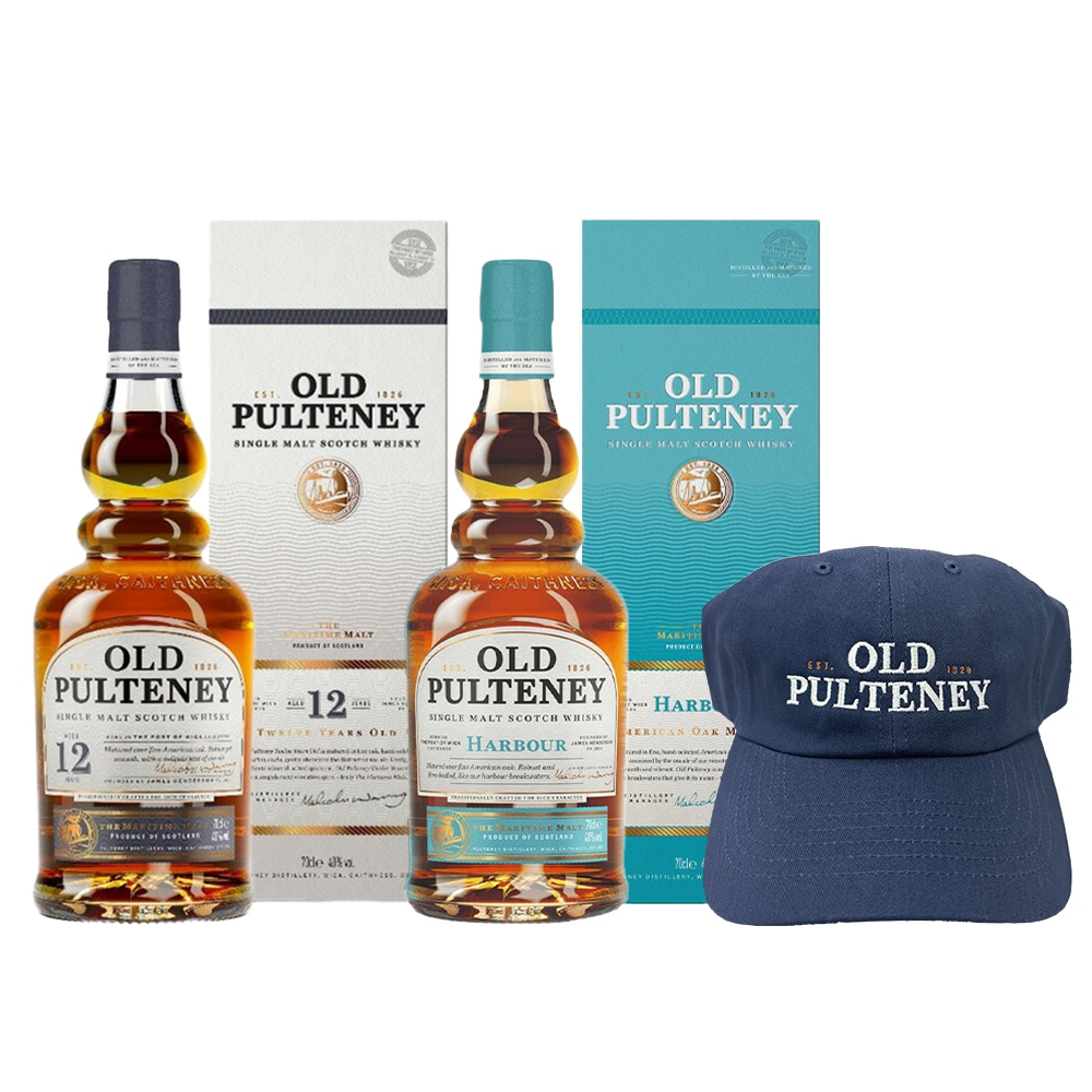 【正規品 箱入 飲み比べセット ベースボールキャップ付】オールド プルトニー 12年＆ハーバー＆ベースボールキャップ付き 飲み比べセット 700ml 40％OLD PULTENEY AGED