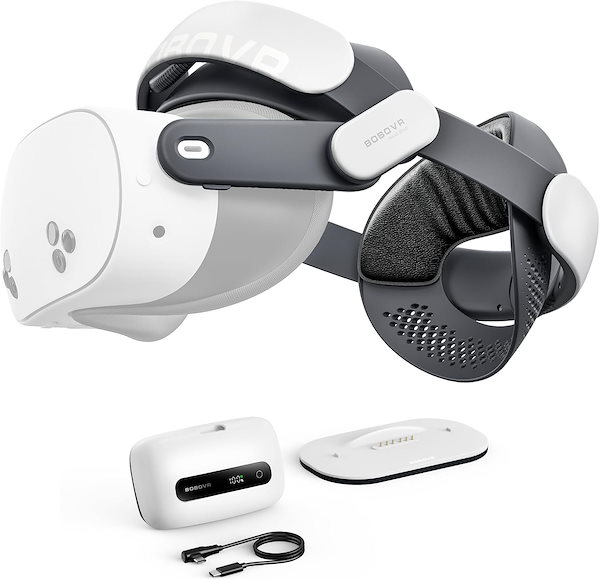BOBOVR M3 Pro+ ヘッドストラップMeta Quest 3SおよびQuest 3に対応デュアルHaloおよびEliteフィットモード前面および背面調整ノブ顔への圧迫感を軽減バッテ