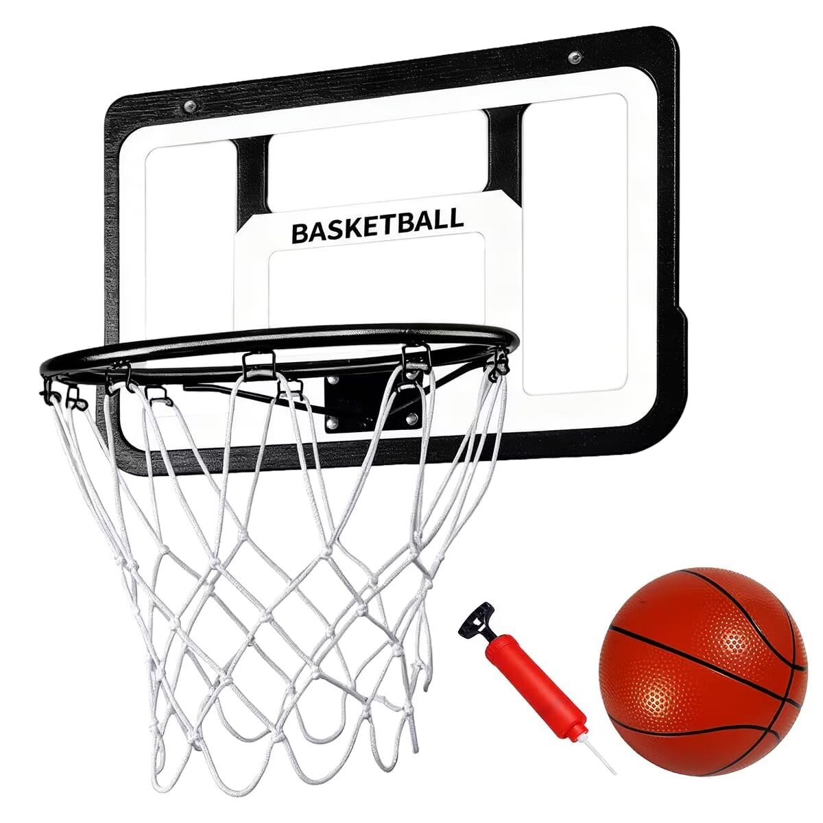 壁掛け バスケットゴール 穴あけ不要 バスケットボード バスケットフレーム 61×40.8cm 十代の若者たち シュート練習 ドア掛け式 安定性高い 空気ポンプとバスケットボール付き 組み立て簡単 自 5,084円