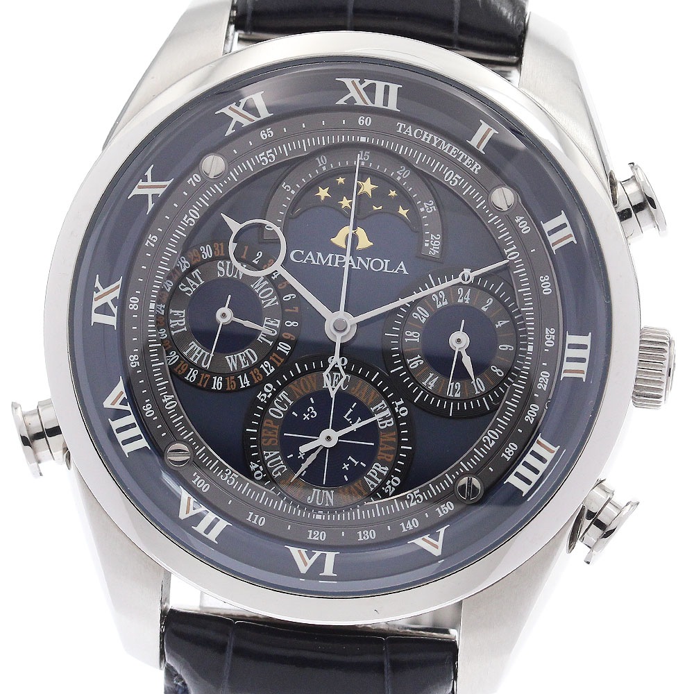 シチズン CITIZEN AH4080-01L/6772-T025323 カンパノラ グランドコンプリケーション 留紺 300本限定 クォーツ メンズ 箱・保証書付_943932【中古】
